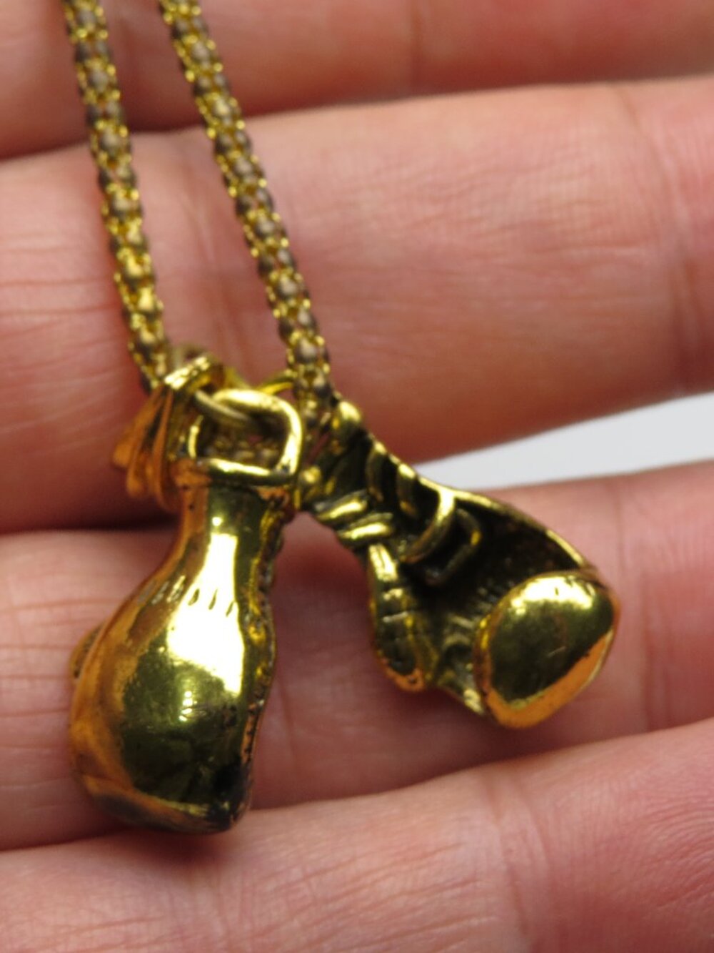 14k Boxing Gloves Necklace
